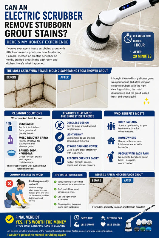Can an Electric Scrubber Remove Stubborn Grout Stains? Here’s My Honest Experience